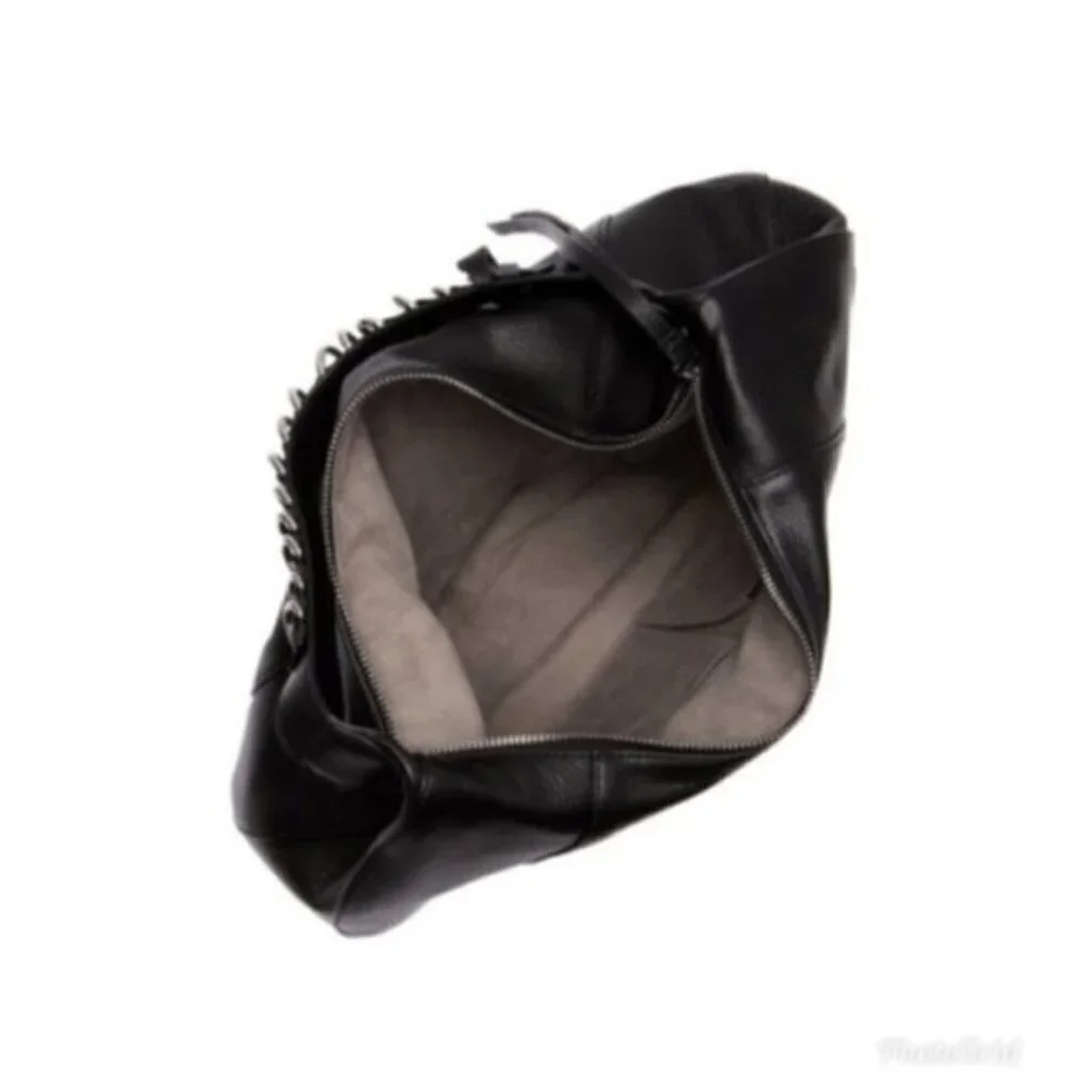 Vince Camuto Womens Brown Leather Large Hobo Shoulder Handbag New